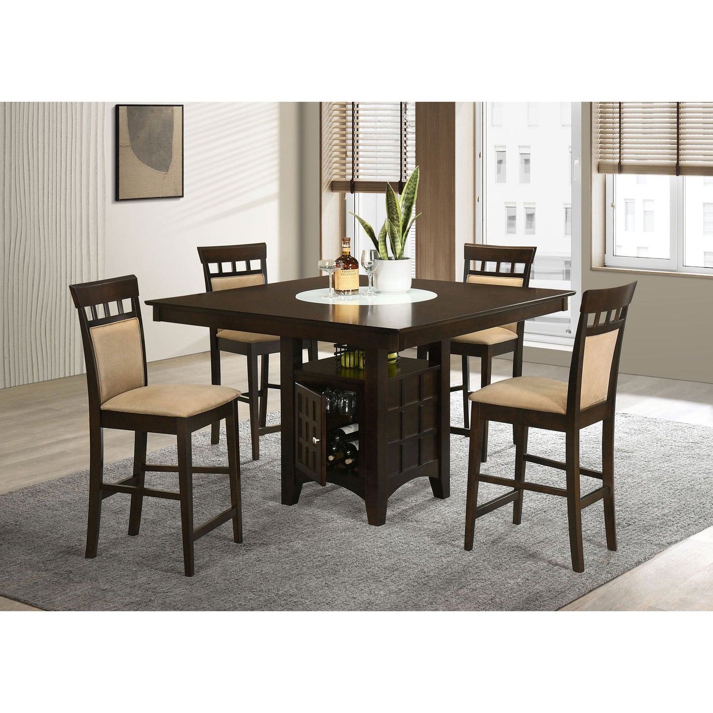 Gianna - 5 Piece Counter Height Dining Set - Cappuccino