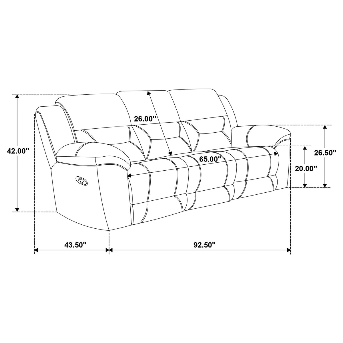 Sebring - Reclining Sofa With Manual Recline - Gray