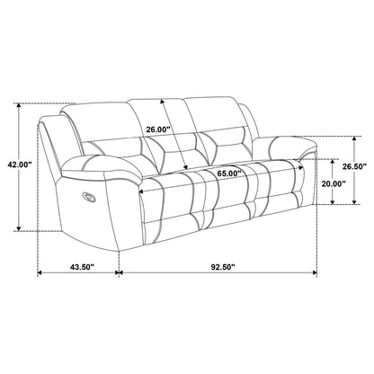 Sebring - Reclining Sofa With Manual Recline - Gray