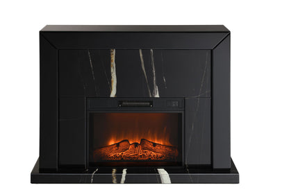 Drisana - Mirrored Fireplace - Black