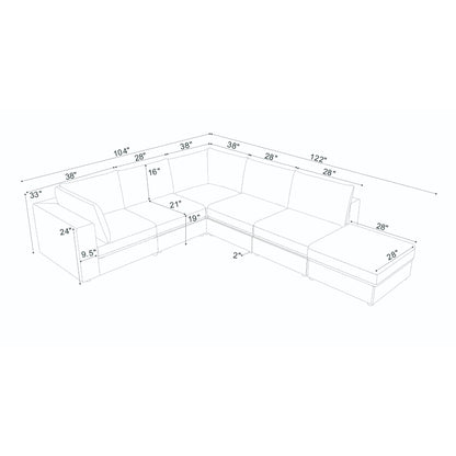 Reversible Modular Sectional Sofa With Custom Configuration