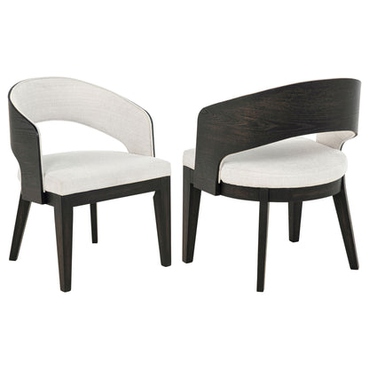 Bangor - Upholstered Dining Arm Chair (Set of 2) - Black / Cream