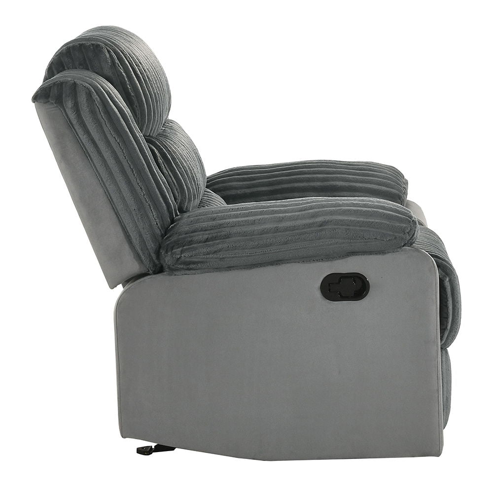 Lesley - Motion Glider Recliner - Gray Corduroy & Velvet
