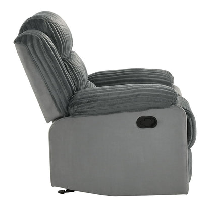 Lesley - Motion Glider Recliner - Gray Corduroy & Velvet