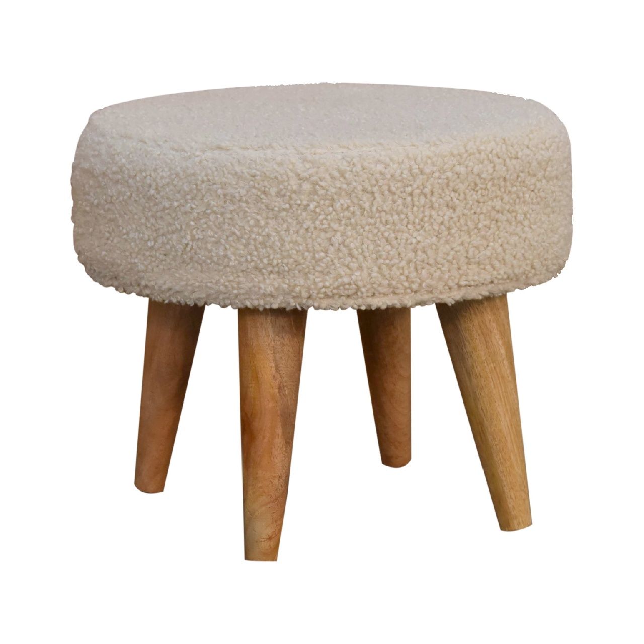 Petite Footstool - Cream / Brown
