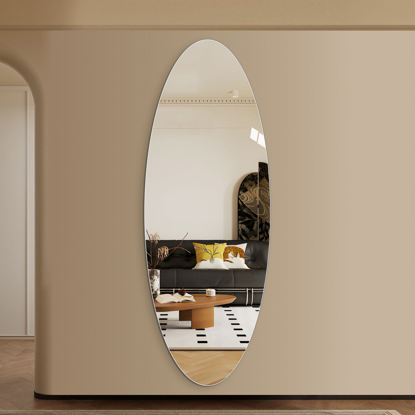 Modern Oval Full Length Wall Mirror