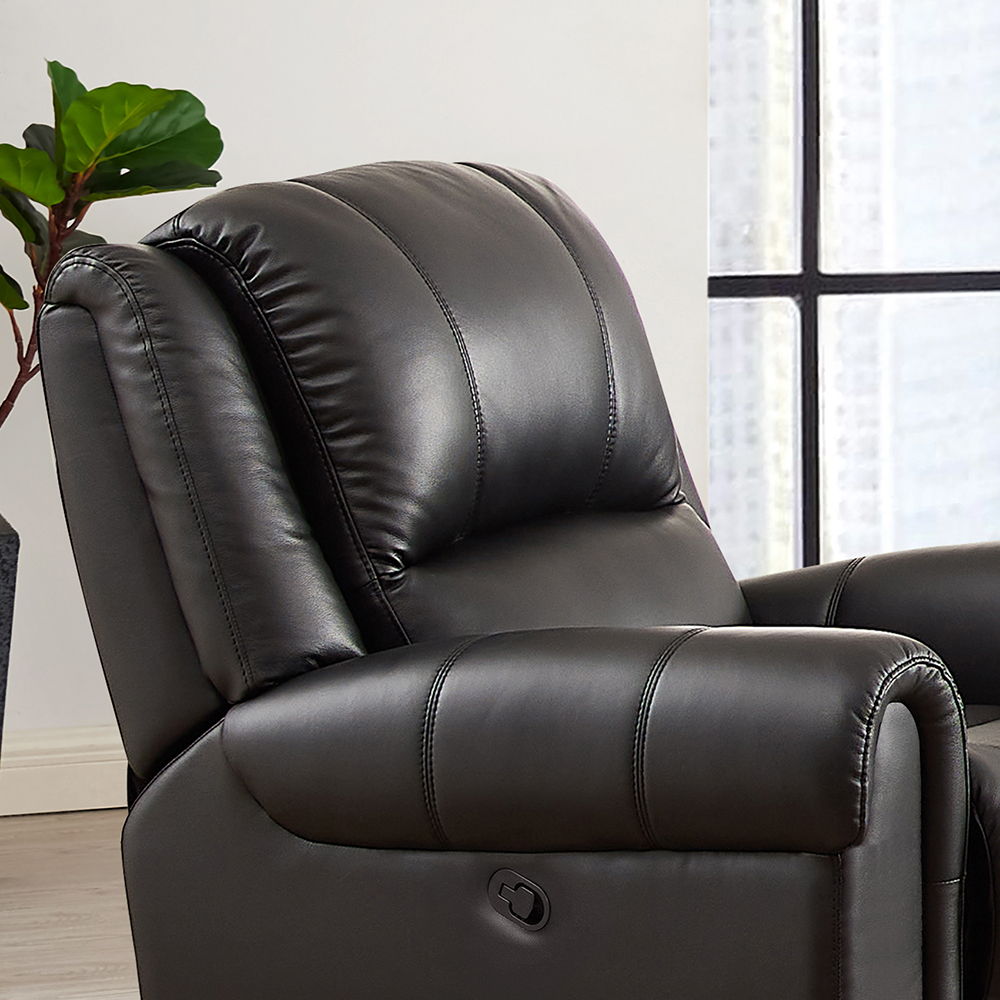 Marco - Leather Recliner - Black